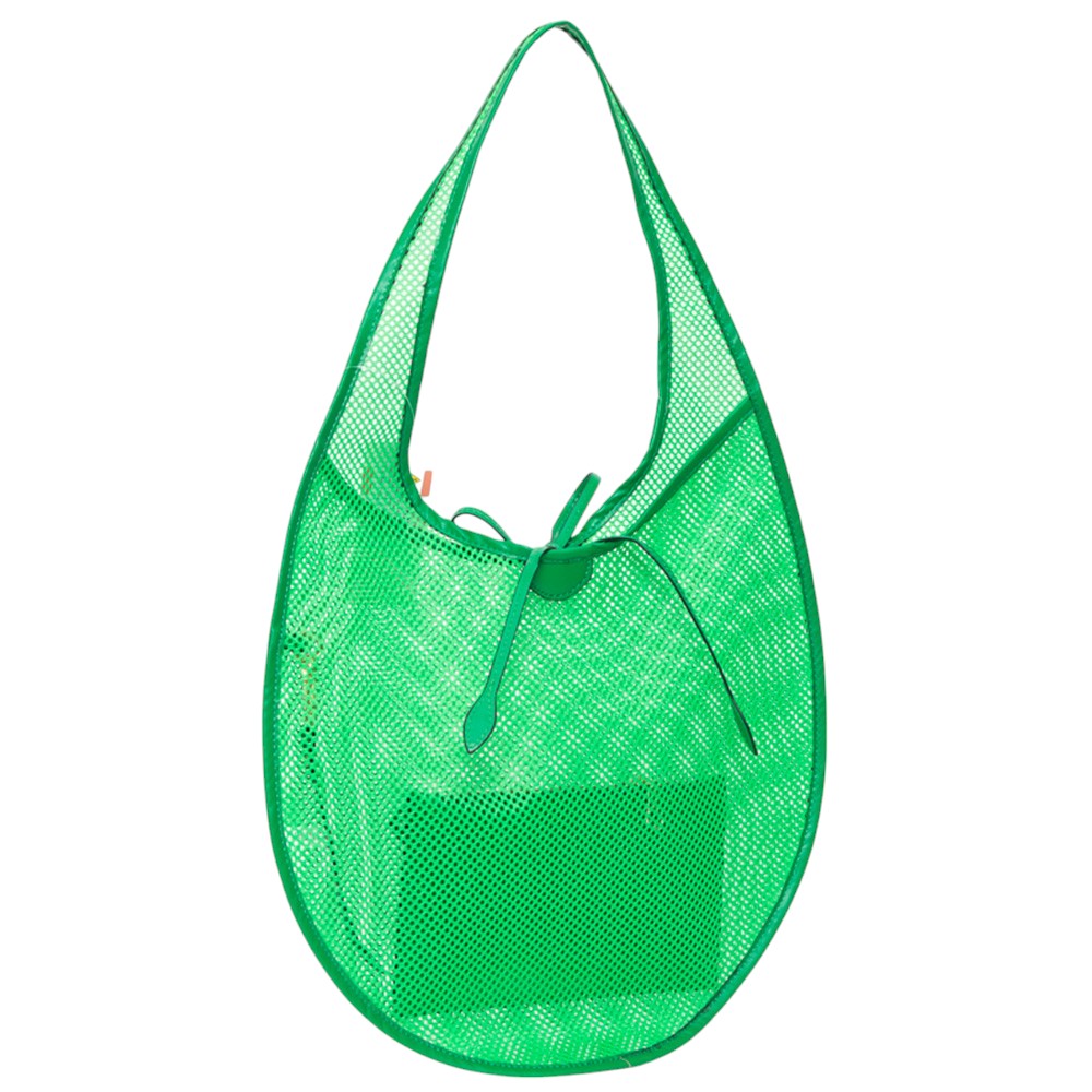 Green Mesh Tote Bag is perfect for carrying all your essentials while also staying stylish. Made with durable and breathable mesh material, it is ideal for beach trips, picnics, and outdoor activities. Its lightweight design and spacious interior make it a must-have accessory for any adventure.