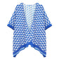 Blue Geometric Pattern Print Ruana Poncho is a must-have addition to your wardrobe. Crafted with a unique geometric pattern, this poncho adds a touch of modern style to any outfit. Made with high-quality materials, it provides both comfort and durability. Perfect for any occasion, this versatile piece is a statement piece you won't miss out on. 