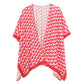 Red  Geometric Pattern Print Ruana Poncho is a must-have addition to your wardrobe. Crafted with a unique geometric pattern, this poncho adds a touch of modern style to any outfit. Made with high-quality materials, it provides both comfort and durability. Perfect for any occasion, this versatile piece is a statement piece you won't miss out on. 