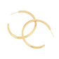 Textured Brass Metal Hoop Earrings (1.6Inch) - Gold - Earrings