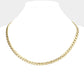 Gold 16 INCH, 5mm Stainless Steel Cuban Chain Necklace is a versatile and durable accessory for any style. Made of high-quality stainless steel, it is resistant to tarnishing and comfortable to wear. The 5mm width adds a sleek and modern touch. Elevate your look with this expertly crafted chain.