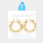 Gold 18K Gold Dipped Stainless Steel 1.5 Inch Metal Bamboo Hoop Earrings are expertly crafted using high-quality materials to provide a luxurious and durable accessory. The gold dipping process ensures a glossy finish and the 1.5-inch diameter adds a touch of elegance to any outfit.