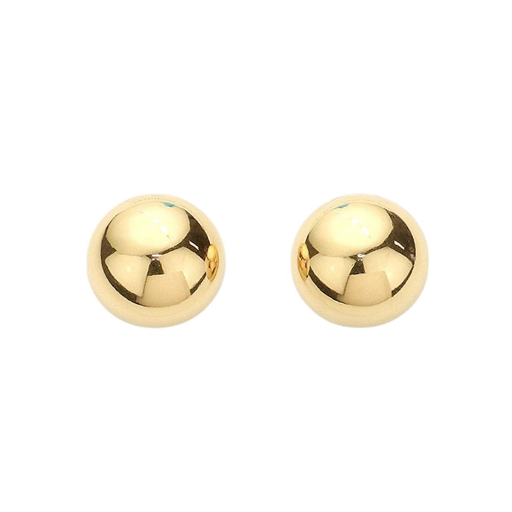 18K Gold Dipped Stainless Steel Metal Dome Stud Earrings - Clear Gold - Earrings