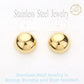 18K Gold Dipped Stainless Steel Metal Dome Stud Earrings - Earrings