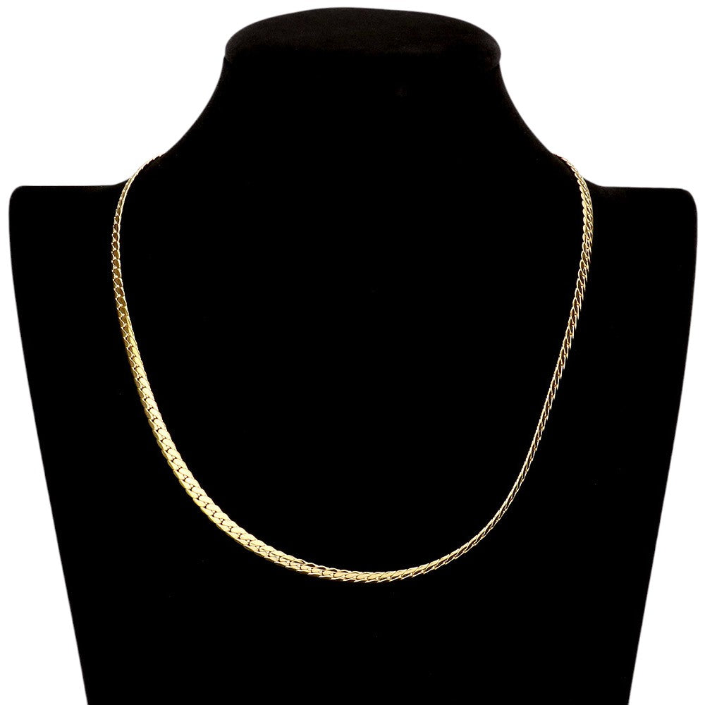 Gold 18 INCH, 5mm Stainless Steel Metal Chain Necklace is a versatile and durable addition to any jewelry collection. At 5mm in width, it provides a timeless and elegant look for everyday wear. Crafted from high-quality stainless steel, it is resistant to tarnishing and perfect for those with sensitive skin. Upgrade your style with this classic piece.