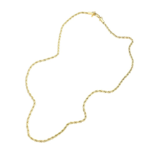 Gold 20 INCH, 3mm Stainless Steel Rope Chain Necklace is a classic and versatile piece for any wardrobe. Made from high-quality stainless steel, it offers durability and a luxurious shine. With its 20-inch length and 3mm thickness, it is the perfect accessory for both casual and formal occasions.
