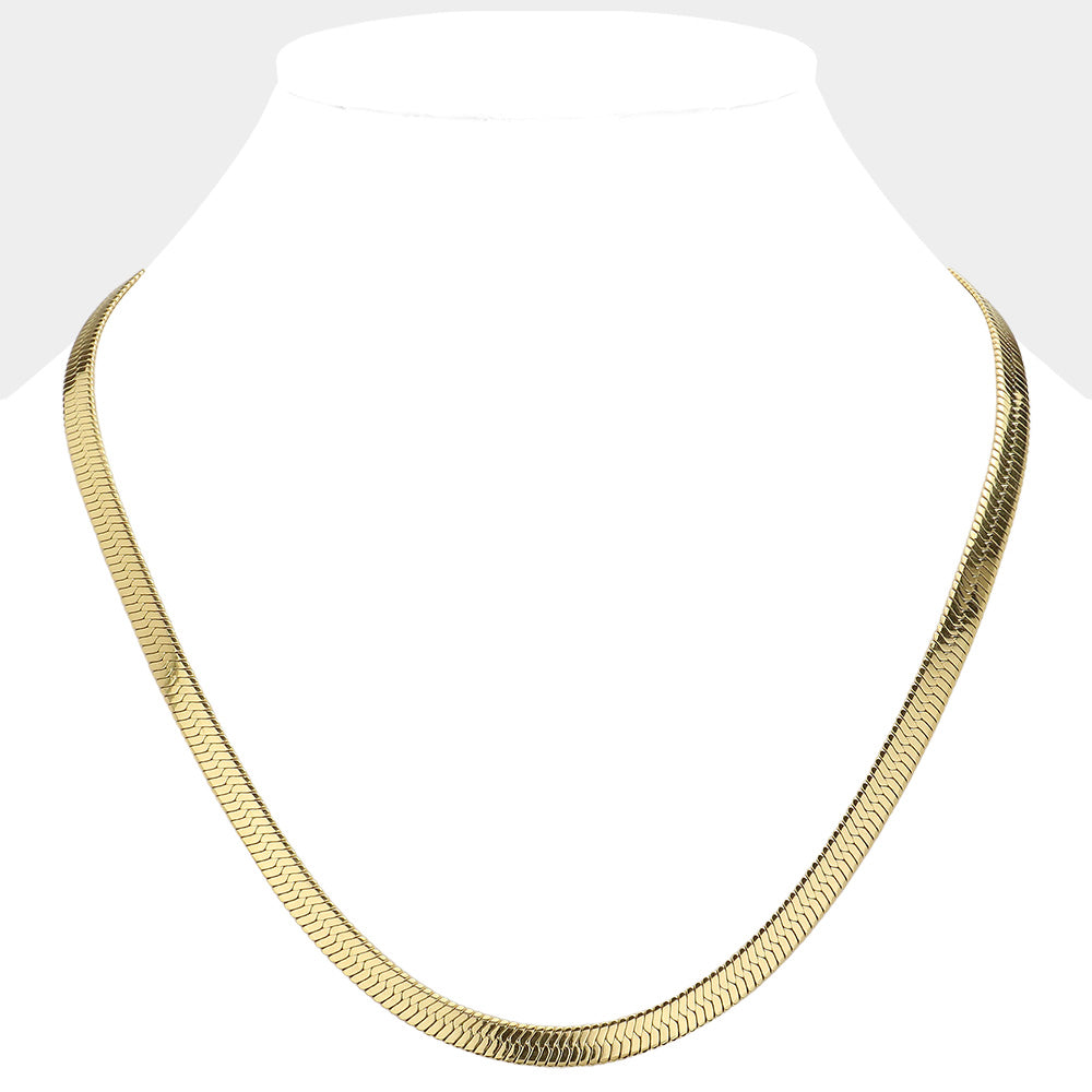 Gold 20-inch, 6mm Stainless Steel Herringbone Chain Necklace is a versatile and durable accessory. Crafted from high-quality stainless steel, it offers a sleek and modern look that will elevate any outfit. With its secure and sturdy clasp, it's the perfect accessory for everyday wear or special occasions.