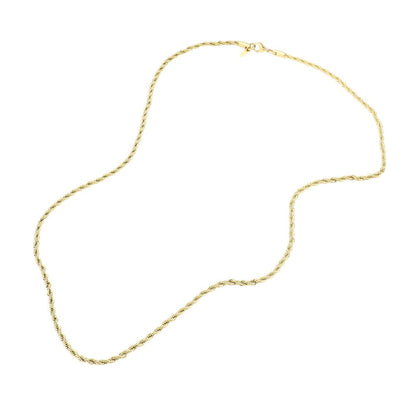 Gold 24-inch stainless steel rope chain necklace is the perfect accessory for any outfit. With a thickness of 3mm, it offers a sleek and sturdy design that will last. Elevate your style with this timeless piece that is both versatile and fashionable.