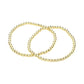 Gold 2PCS Stainless Steel Ball Stretch Multi Layered Bracelets are both stylish and durable, making them the perfect addition to any jewelry collection. The stainless steel material ensures long-lasting wear while the multi-layered design adds a unique touch. Add a touch of sophistication to any outfit with these trendy bracelets.