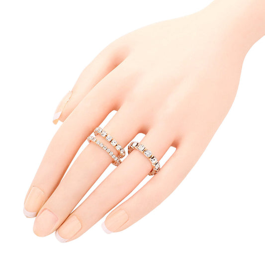 Gold 3PCS Rhinestone Stretch Rings, are beautifully crafted design that adds a gorgeous glow to your special outfit. These rhinestone stretch rings fit your lifestyle on special occasions! It is a good choice for engagement or wedding or anniversary gifts. Also the ideal gift for your loved ones and any person.