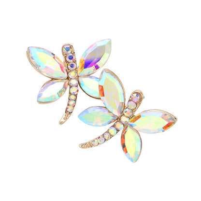 Butterfly Evening Earrings - AB Gold - Earrings