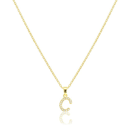 Gold C Stainless Steel CZ Stone Paved Monogram Pendant Necklace is a must-have for adding a touch of elegance to any outfit. Made with durable stainless steel and sparkling cubic zirconia stones, this necklace is a timeless piece that will elevate your style. Perfect for personalisation with your initials, this pendant necklace makes a thoughtful and stylish gift for yourself or a loved one
