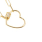 Gold Dipped CZ Stone Paved Open Heart Carabiner Pendant Paperclip Chain Necklace features a gold-dipped, CZ-stone-paved open heart carabiner pendant on a paperclip chain. The unique design combines modern and classic elements for a versatile accessory. The quality materials and craftsmanship make it a perfect gift for someone special or a stylish addition to your own collection.