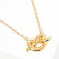 Gold Dipped Knotted Heart Pendant Necklace features a delicate and intricate design perfect for any occasion. The heart pendant is coated in lustrous gold, adding a touch of elegance to the piece. Make a statement with this beautiful necklace that is both stylish and timeless.