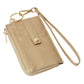 Faux Leather Basket Weave Flat Card Holder Wallet with Wristlet - Wallets