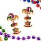 Gold-These colorful Glittered Enamel Mardi Gras Jester Hat Link Dropdown Dangle Earrings perfectly capture the festive spirit of Mardi Gras. The glittering enamel adds a touch of whimsy, while the dangling design adds movement and flair to any outfit. A must-have accessory for any Mardi Gras celebration! 