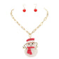 Gold-Glittered Resin Snowman Pendant Jewelry Set is the perfect accessory for the holiday season. Made with sparkling resin, this pendant necklace features a whimsical snowman that will add a touch of festive charm to any outfit. Complete your Christmas look with this charming necklace. A perfect gift for your loved one.