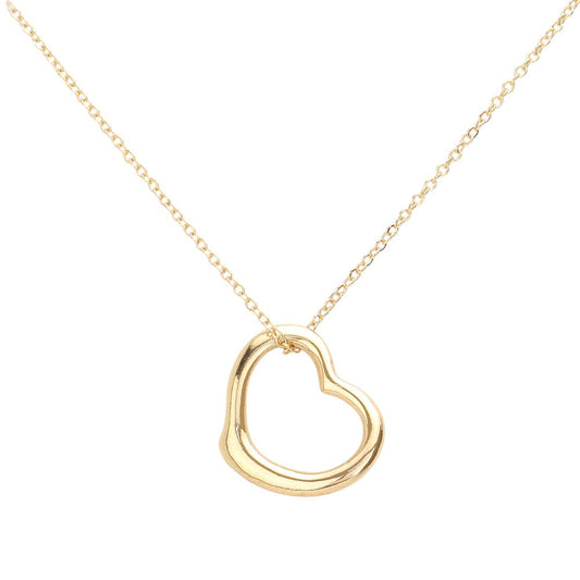 Metal Heart Cut out Pendant Necklace - Gold - Necklaces