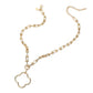 Gold Open Quatrefoil Pendant Hardware Chain Necklace is a stunning accessory that adds a touch of elegance to any outfit. The intricate quatrefoil pendant design is crafted with durable hardware chain for a unique and eye-catching look. Elevate your style with this expertly crafted necklace.