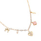 Gold Pink Heart Bow Pearl Quatrefoil Cross Charm Station Paperclip Chain Necklace is a timeless addition to any jewelry collection. The delicate details of the heart-shaped charm and pearl quatrefoil cross add a touch of sophistication to any outfit. The sturdy paperclip chain ensures durability and easy wear. Perfect for any occasion, it's a must-have for every fashion-forward individual.