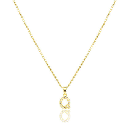 Gold Q Stainless Steel CZ Stone Paved Monogram Pendant Necklace is the perfect accessory for adding a touch of glamour and personalization to any outfit. Crafted from high-quality stainless steel, this necklace is adorned with sparkling CZ stones in a beautiful monogram design. Elevate your style with this elegant and unique piece.