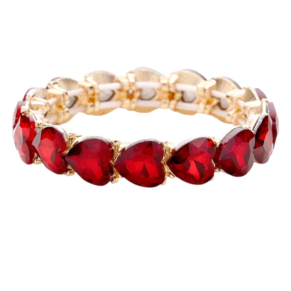 Heart Crystal Stretch Evening Bracelet