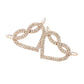 Gold Rhinestone Pave Heart Earrings add a touch of glamour to any outfit. Made with sparkling rhinestones, they are perfect for special occasions or everyday wear. The pave setting provides a secure hold while adding a subtle shine. Elevate your style with these timeless earrings.