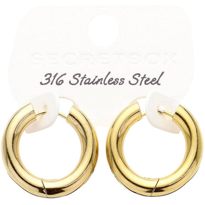 SECRET BOX Stainless Steel Round Classic Hoop Earrings - Assorted - Earrings