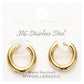 SECRET BOX_Stainless Steel Round Classic Hoop Earrings - Gold - Earrings