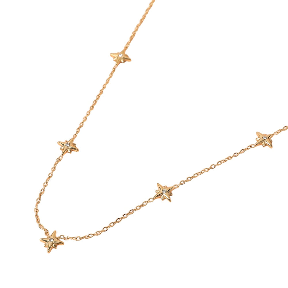 GoldSECRET BOX Stainless Steel Stone Starburst Station Necklace is a stunning piece of jewelry that will elevate any outfit. Made with high-quality stainless steel, it is durable and long-lasting. The unique starburst design with sparkling stones adds a touch of elegance and sophistication. Perfect for any occasion. 