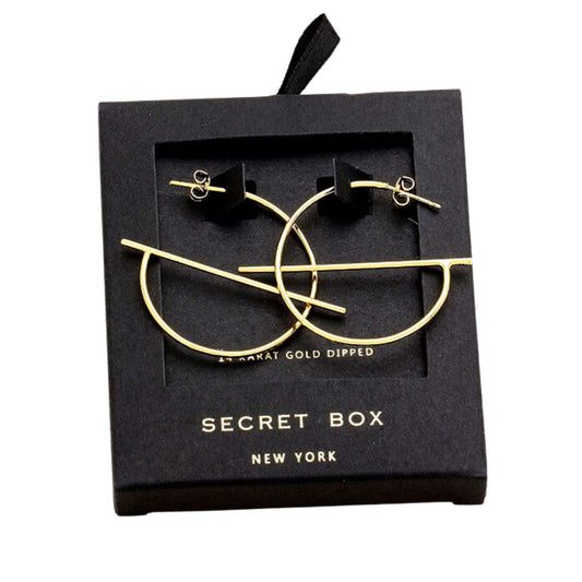 Gold Secret Box Sterling Silver Dipped Geometric Hoop Earrings, are fun handcrafted jewelry that fits your lifestyle, adding a pop of pretty color. Enhance your attire with these vibrant artisanal earrings to show off your fun trendsetting style. Great gift idea for your Wife, Mom, your Loving one, or any family member.