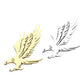 Gold Stainless Steel Cutout Eagle Pin Brooch features a sleek and durable design. Crafted from high-quality stainless steel, it offers an elegant and long-lasting accessory for any outfit. The cutout eagle design adds a touch of sophistication and showcases your passion for nature and wildlife. Elevate your style with this versatile and statement-making piece.