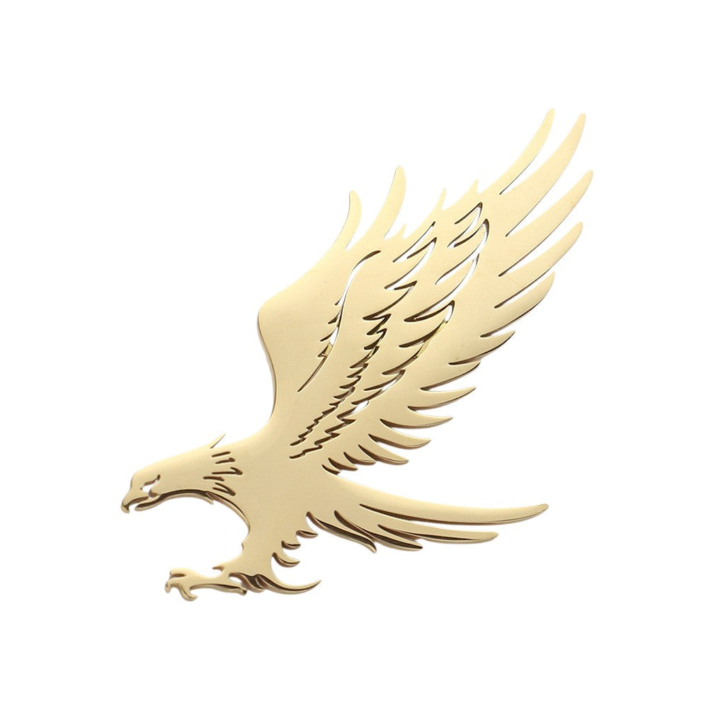 Gold Stainless Steel Cutout Eagle Pin Brooch features a sleek and durable design. Crafted from high-quality stainless steel, it offers an elegant and long-lasting accessory for any outfit. The cutout eagle design adds a touch of sophistication and showcases your passion for nature and wildlife. Elevate your style with this versatile and statement-making piece.