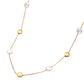 Gold Stainless Steel Disc Pearl Disc Station Necklace is a sophisticated addition to any jewelry collection. Crafted from durable stainless steel, it features a unique combination of disc-shaped and pearl stations, creating a modern and elegant look. With its high-quality materials and timeless design, this necklace is sure to elevate any outfit. 