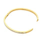 Gold Stainless Steel Rhinestone Paved Hinged Bangle Bracelet is durable and stylish for any occasion. Featuring a sleek stainless steel design and sparkling rhinestone accents, this hinged bangle is perfect for adding a touch of elegance to any outfit. With its sturdy construction and eye-catching design, this bracelet is a must-have for any fashion-forward individual.
