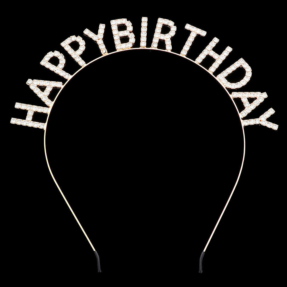 Gold Stone Embellished Happy Birthday Message Headband, are unique & beautifully designed to make you look awesome with these beautiful happy birthday message headbands on your birthday. It's lightweight & easy to wear.