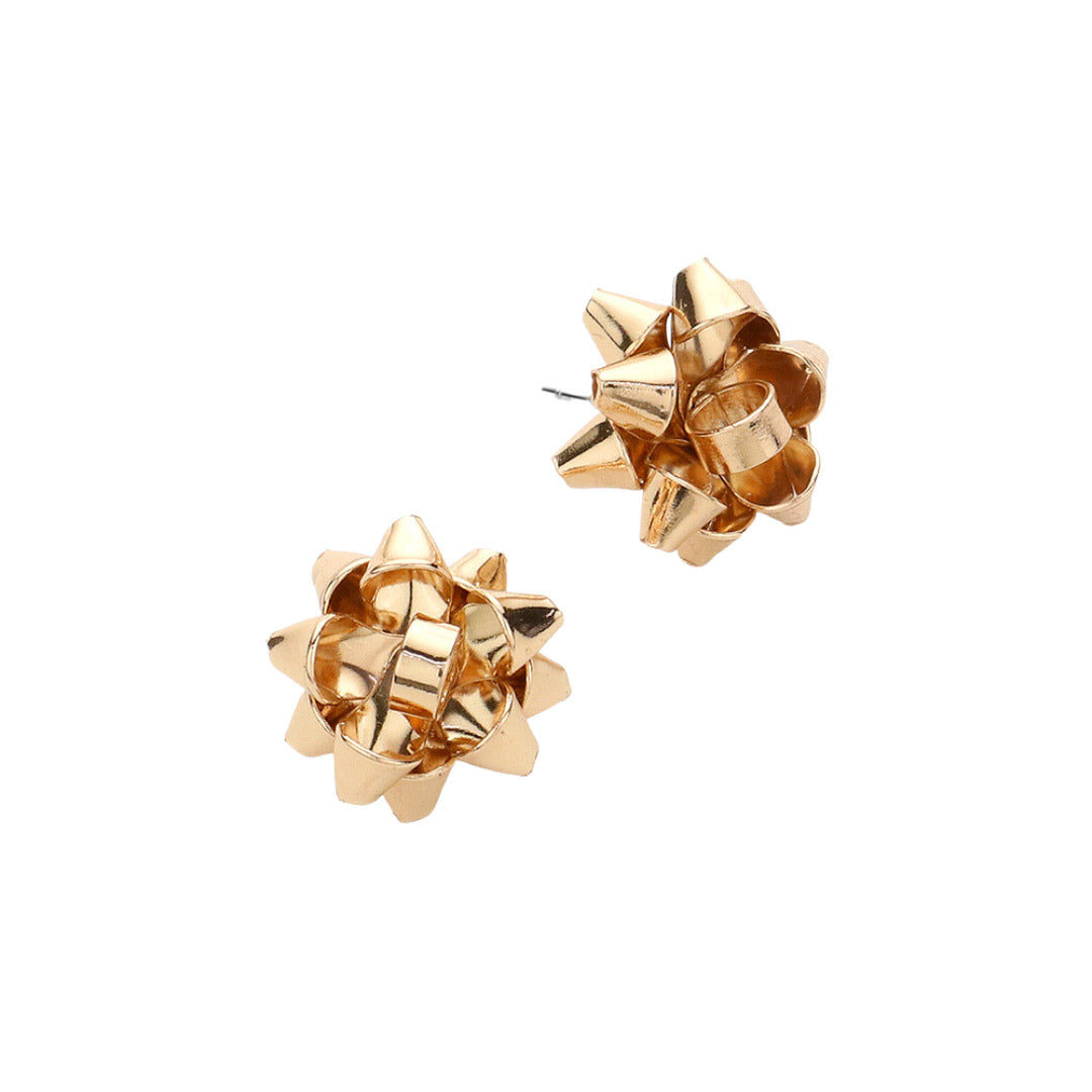 Gold Trendy Christmas Gift Bow Stud Earrings, are fun handcrafted jewelry that fits your lifestyle, adding a pop of pretty color. This pretty & tiny earring will surely bring a smile to one's face as a gift. This is the perfect gift for Christmas, especially for your friends, family, and the people you love and care about.