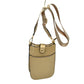 Vegan Leather Crossbody Bag with Adjustable Guitar Straps - Gold - Crossbody Bags