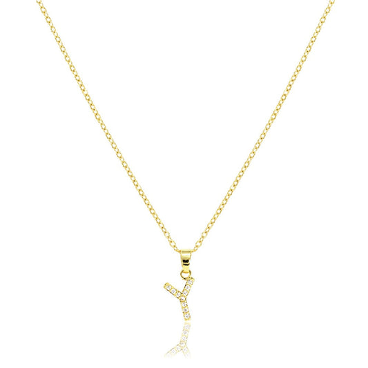 Gold Y-Stainless Steel CZ Stone Paved Monogram Pendant Necklace is made from high-quality stainless steel and features stunning CZ stones. The intricate monogram design adds a personal touch, making it a perfect accessory or gift. The durable material and sparkling stones ensure a long-lasting shine and style.
