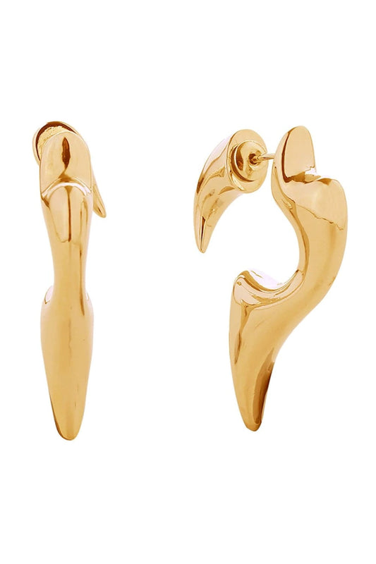 Gold Delicate angel wings crafted in brass and dipped in luxurious 14K gold or white gold. These hypoallergenic post earrings feature a graceful 3.7cm diameter design, perfect for everyday elegance or special occasions. Lead and nickel compliant for sensitive skin. Expertly made in Korea with quality craftsmanship you can trust. A timeless piece that combines comfort with celestial charm.