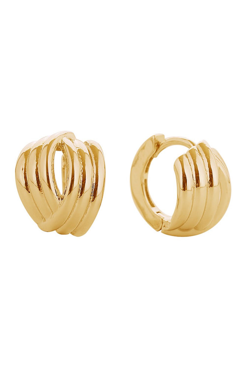 Gold Elevate your everyday look with these stunning 14K Gold/White Gold Dipped Criss Cross Trio Hoop Earrings. Crafted from hypoallergenic brass, these delicate 1.4cm hoops feature an intricate criss-cross design that catches the light beautifully. Made in Korea with meticulous attention to detail, they're lead and nickel compliant for worry-free wear. Perfect for sensitive ears and versatile enough to transition from day to night.