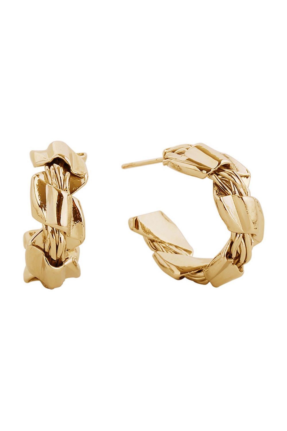 Gold Elevate your everyday look with these stunning 14K Gold and White Gold dipped post hoop earrings. Crafted from hypoallergenic brass, they're gentle on sensitive skin while delivering luxurious appeal. With a perfect 2.54cm diameter, these versatile hoops strike the ideal balance between statement and wearable elegance. Lead and nickel compliant for peace of mind. A timeless essential that transitions seamlessly from day to night.