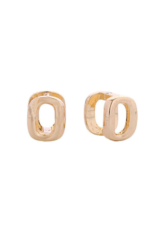 Gold Elegant double oval huggie earrings crafted in brass with 14K gold or white gold dipping. Measuring 1.5cm in diameter, these lightweight huggies offer a sophisticated, minimalist look perfect for everyday wear or special occasions. Hypoallergenic and lead and nickel compliant, they're designed for sensitive skin. Expertly made in Korea with attention to quality and comfort. The secure huggie design keeps them in place all day while the polished finish catches the light beautifully.