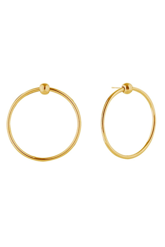 Gold Elevate your everyday look with these stunning 14K Gold/White Gold Dipped Faye Knocker Post Earrings. Crafted from hypoallergenic brass, these beautifully designed earrings feature a classic knocker style with a generous 5cm diameter that makes a sophisticated statement. Perfect for sensitive ears, these earrings are lead and nickel compliant, ensuring comfort and safety for all-day wear.
