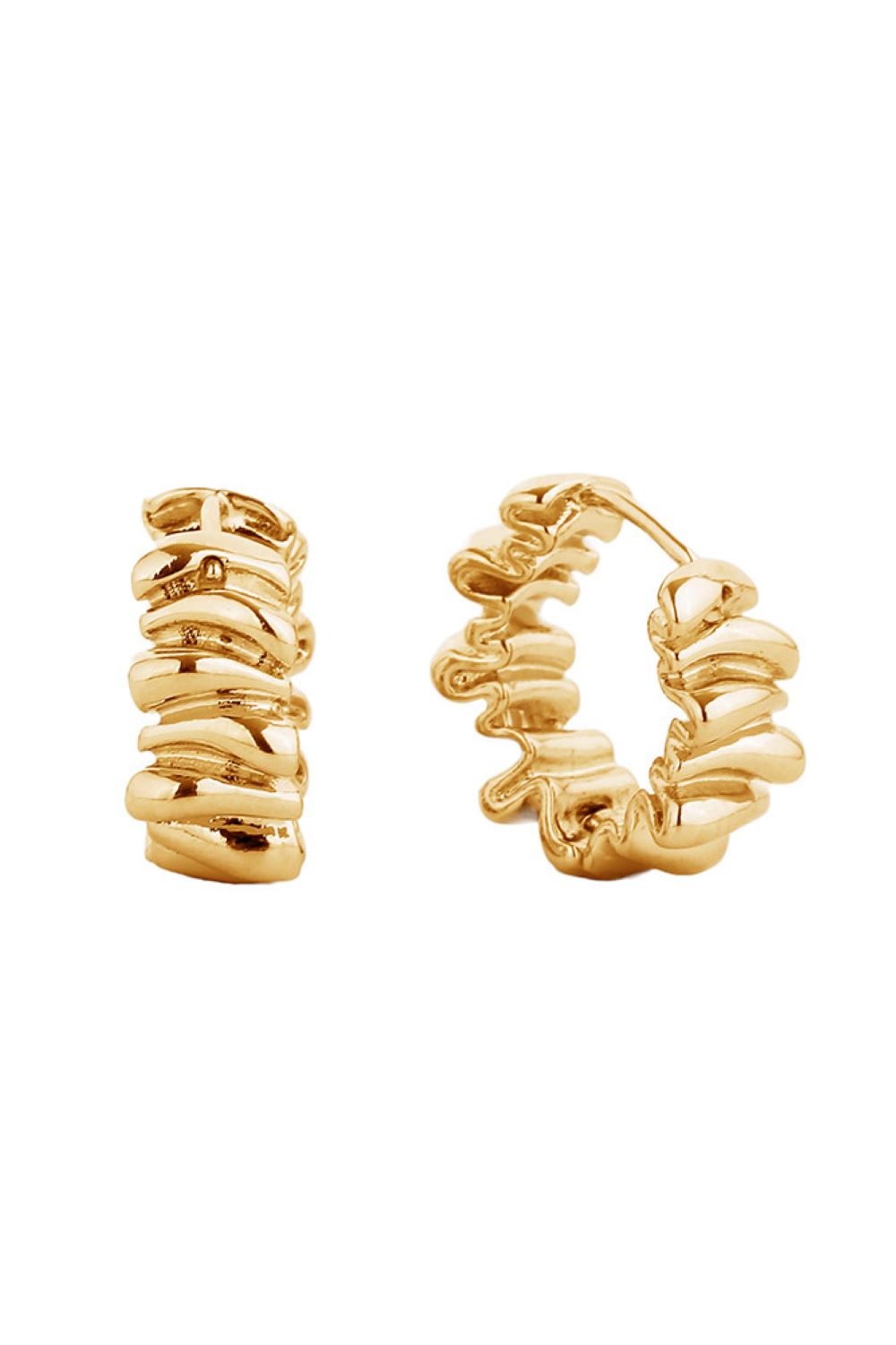Gold Elegant post hoop earrings crafted with hypoallergenic brass and finished in luxurious 14K gold or white gold dipping. These versatile hoops feature a comfortable 3.2cm diameter, perfect for everyday wear or special occasions. Lead and nickel compliant, ensuring safe wear for sensitive skin. The durable construction combines quality materials with timeless design, making these earrings a staple addition to any jewelry collection.