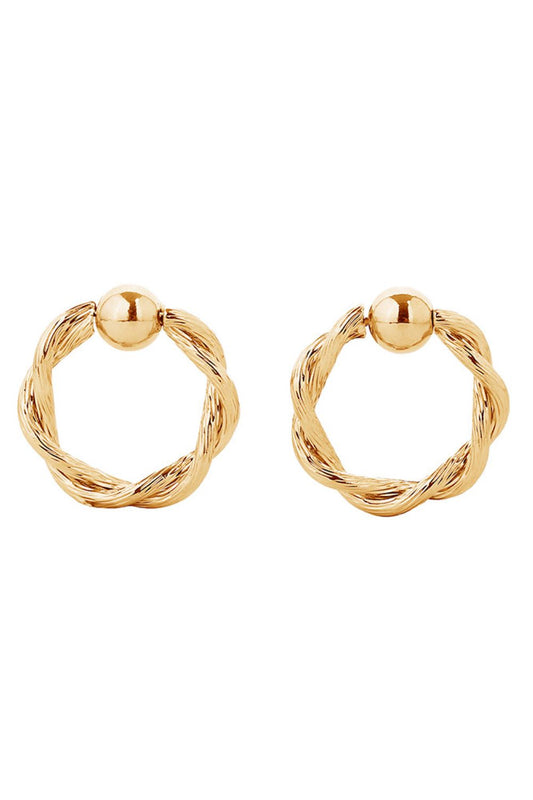 Gold Elegant post earrings crafted from hypoallergenic brass with a luxurious 14K gold or white gold dip finish. These timeless pieces feature a comfortable 2.18cm diameter, perfect for everyday wear or special occasions. Lead and nickel compliant, making them ideal for sensitive skin. A versatile addition to any jewelry collection that combines style with safety.