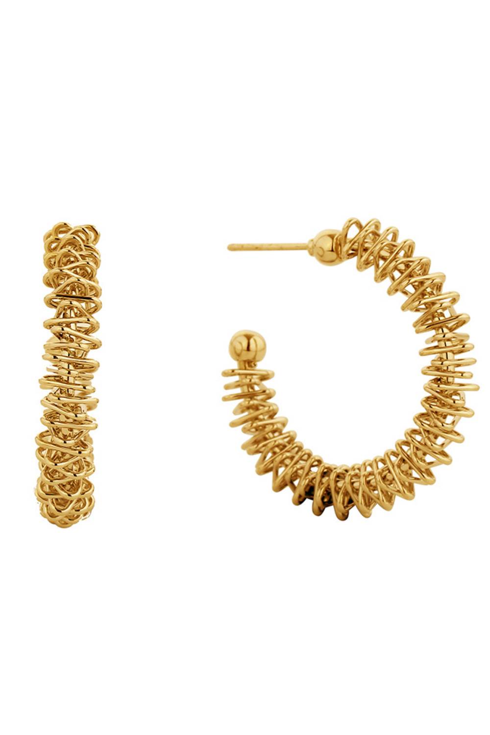 Gold Elegant post hoop earrings with a luxurious 14K gold or white gold dip finish. Crafted from hypoallergenic brass, these 3cm diameter hoops are perfect for sensitive ears. Lead and nickel compliant for safe, everyday wear. Timeless style meets comfort in this versatile accessory.