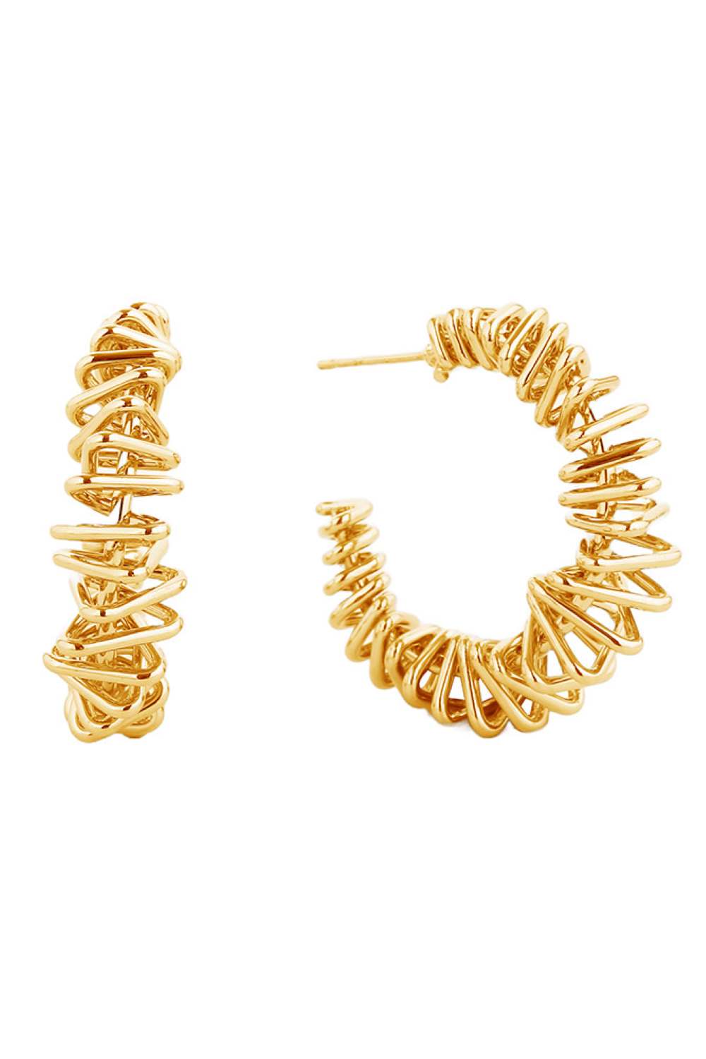 Gold Elegant post hoop earrings crafted with hypoallergenic brass and finished in luxurious 14K gold or white gold dipping. These versatile hoops feature a comfortable 3.2cm diameter, perfect for everyday wear or special occasions. Lead and nickel compliant, ensuring safe wear for sensitive skin. The durable construction combines quality materials with timeless design, making these earrings a staple addition to any jewelry collection.