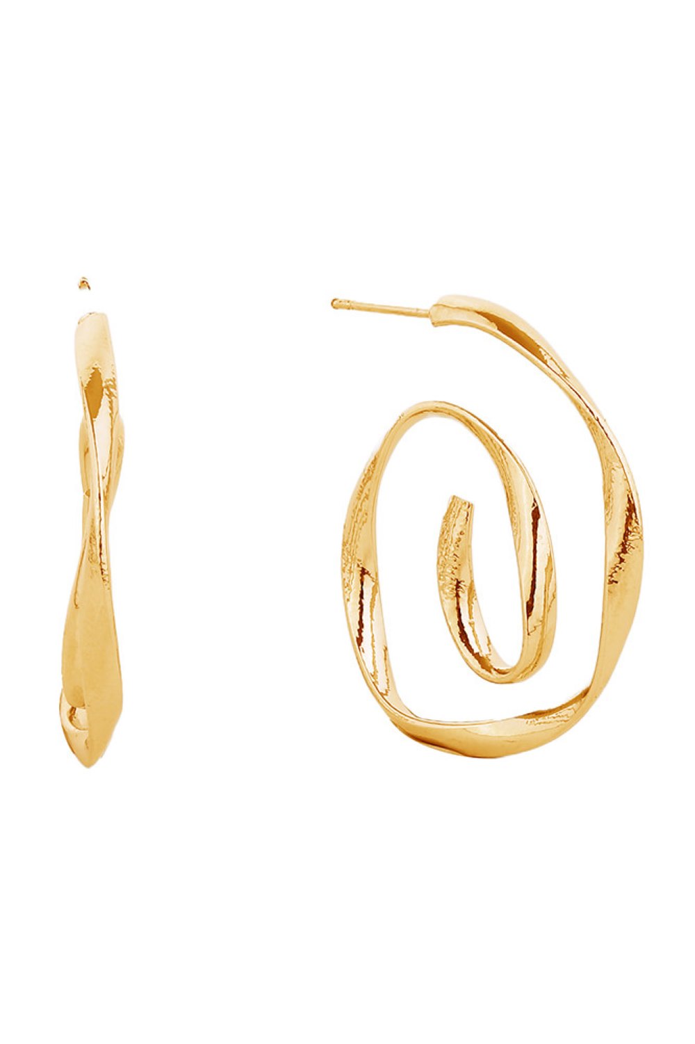 Gold Elegant post hoop earrings with a luxurious 14K gold or white gold dip finish. Crafted from hypoallergenic brass, these versatile hoops are perfect for sensitive skin. Measuring 3.58cm in diameter, they offer a refined, wearable size that complements any look. Lead and nickel compliant for safe, worry-free wear.