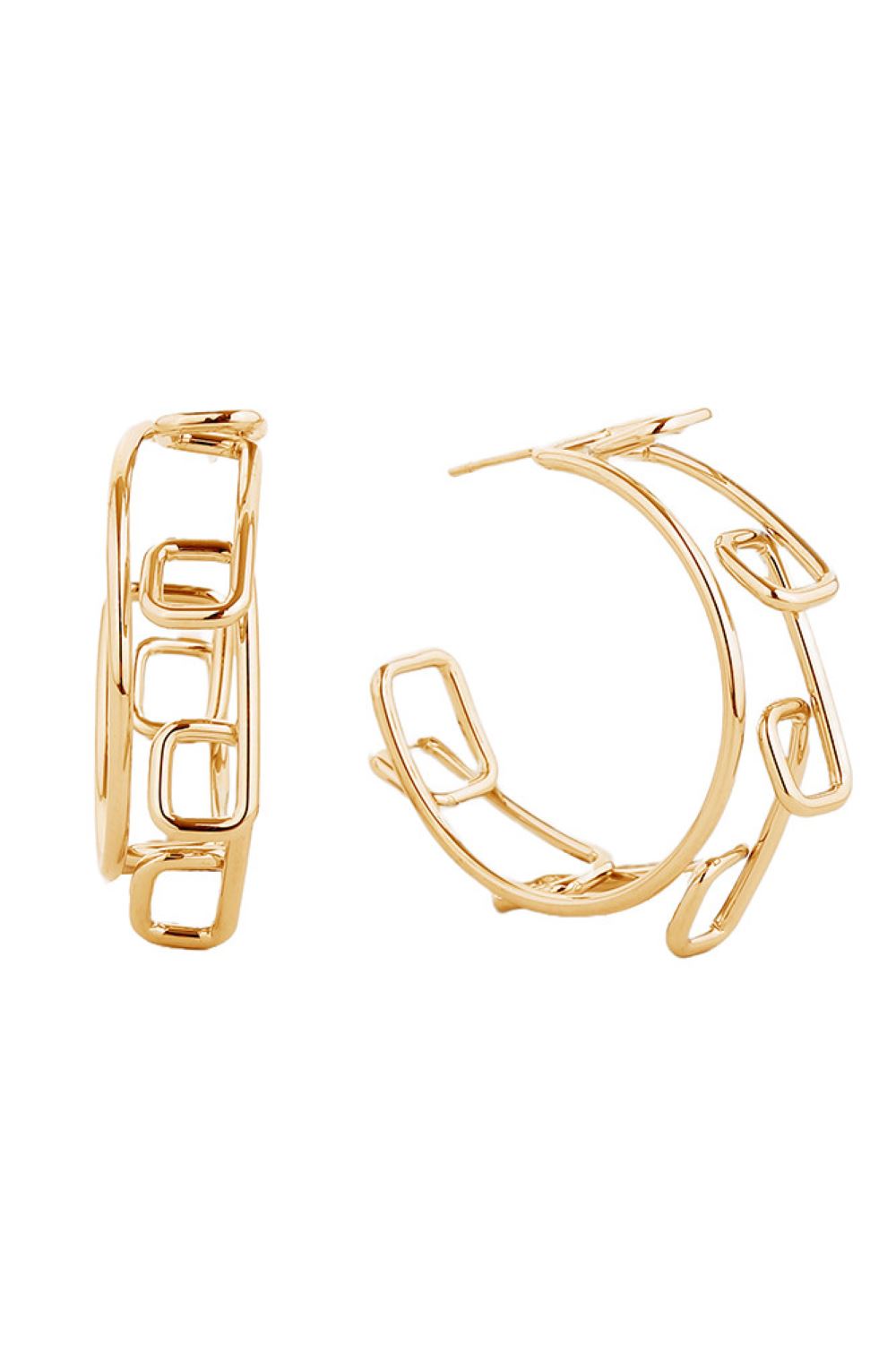 Gold Elegant post hoop earrings with a timeless design, dipped in luxurious 14K gold or white gold finish. Crafted from hypoallergenic brass, these earrings are gentle on sensitive skin and perfect for everyday wear. Measuring 3.99cm in diameter, they offer a sophisticated statement without overwhelming the ear. Lead and nickel compliant, ensuring safety and peace of mind with every wear.